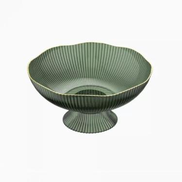 Imagem de Fruteira Bandeja de frutas alta escorredor cesta casa máquina de lavar louça lanche bandeja doces bandeja de frutas transparente/verde Decoração de mesa(Green)