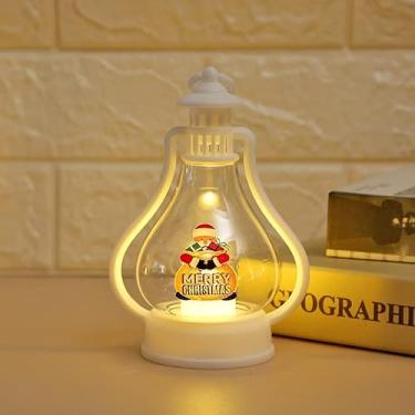Imagem de Enfeite luminoso de Natal, lâmpada LED decorativa, lanternas de Natal, fonte de luz de festival para festas de mesa de escritório em casa (homem velho, 6,9 x 10,8 x 15 cm)