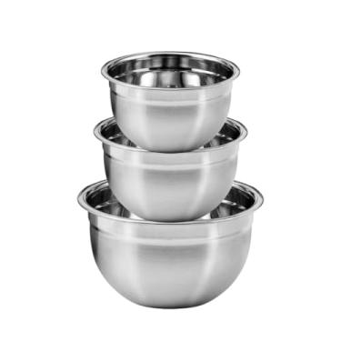 Imagem de Kit 2 Bowl Tigela Aço Inox 1.8L Cozinha Completa Gourmet - Fundo Alto Sem Derramar Misturas Confeitaria, Polido Espelhado Lavável