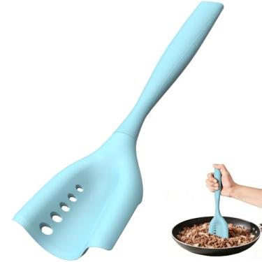 Imagem de Espátula picadora de carne, moedor de hambúrguer, esmagador premium resistente ao calor para carne moída, ferramenta de mistura de batata, amaciadores de carne e aves - Aqua