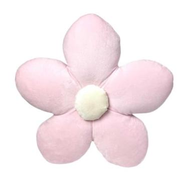 Imagem de Almofada Flor Margarida De Pelúcia Decoração sofá Quarto Sala 40x40cm(Rosa Claro)