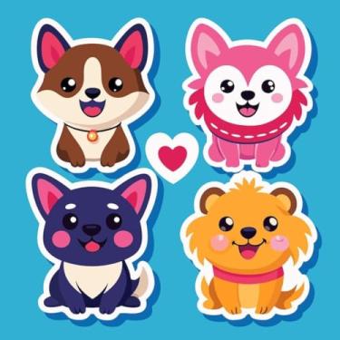 Imagem de Adesivos de Animais Kawaii para Quarto e Cadernos Decoração Infantil - Conjunto Divertido e Colorido 40x40cm