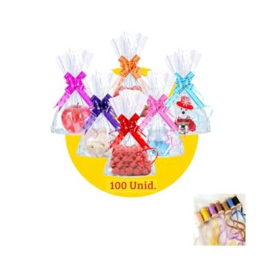 Imagem de Kit Saco Decorado PP 30x45 50un + Fita Cetim 4mmx10mts