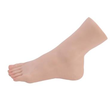 Imagem de Dioche Modelo de pé de Silicone Realista Toque Macio Flexível Posicionamento Conjunto Manequim pé para Arte do Prego Exibição Fotografia Treinamento Beleza (esquerdo)