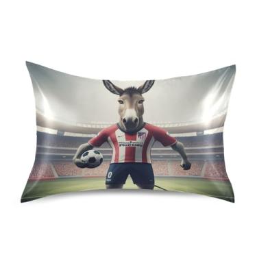 Imagem de Lindo desenho animado burro estampa animal padrão king queen fronhas de cetim fronhas florais refrescantes confortáveis capas de travesseiro king size 101,6 cm x 50,8 cm