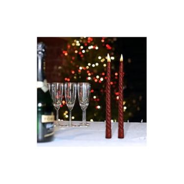 Imagem de Velas Castiçais Brancas Torcidas, Parafina e Fibras Naturais, 25cm x 2cm, Decoração para Natal e Casamentos, 2 Unidades