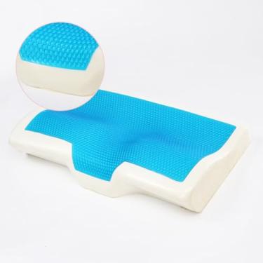Imagem de Dioche Almofadas Ortopédicas de Memória de Resfriamento Almofadas de Gel para Pescoço Travesseiro Cervical para Dormir Travesseiro de Suporte de Pescoço para Travessas (19,7 x 11,8 pol.)