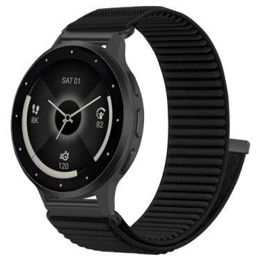 Imagem de Pulseira de relógio de 20 mm compatível com Garmin Vivoactive 6/Vivoactive 5/3/3 Music Watch, pulseiras esportivas de nylon macio respirável para Garmin Venu Sq 2/Forerunner 55/165/245/645