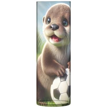 Imagem de Vasos de flores decorativos de animais fofos de lontra vaso grande de plástico fofo personalizado floral decoração de casa estética, 30 cm x 9,9 cm