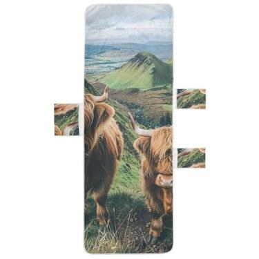 Imagem de Highland Cows Toalha de cadeira de espreguiçadeira toalha de praia para piscina lavável espreguiçadeira de praia 85 x 76 cm