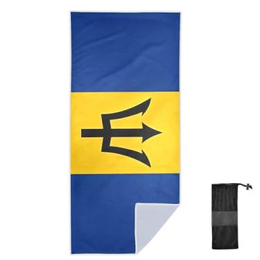 Imagem de Joitme Toalhas de banho de secagem rápida com bandeira de Barbados, 78 x 188 cm, toalhas de piscina, toalhas de natação para nadadores