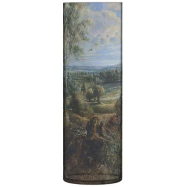 Imagem de Rubens Chateau Het Steen Hunter vasos cilíndricos decoração de casa vaso de flores alto personalizado plástico floral decoração de casa estética, 30 cm x 9,9 cm