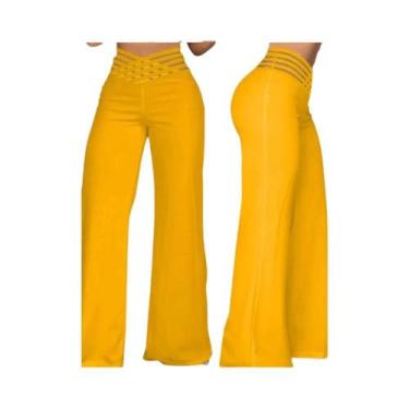 Imagem de Calças Femininas De Cintura Alta Com Pernas Largas E Estilo Flare Y2K,