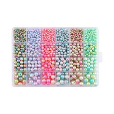 Imagem de Kit De Pérolas Em Gradiente Arco-Íris Para Fazer Joias DIY, Pulseiras,
