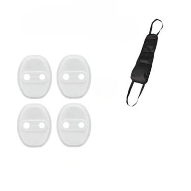 Imagem de Batente Porta Carro Kit de 4 Peças Borracha Amortecedor AntiImpacto Protetor Porta do Carro Anti-Colisão Veicular Universal para Proprietários de Carros(Kit Branco+Bolsa Organizador)