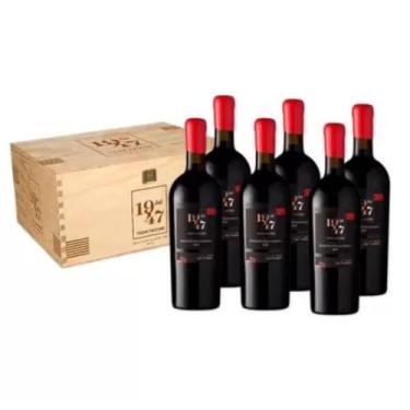 Imagem de Caixa de madeira com 6 vinhos Dal 1947 Primitivo di Manduria