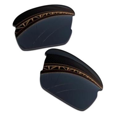 Imagem de LenzProse Lentes de reposição polarizadas de 1,5 mm para óculos de sol Oakley Flak XS OJ9005 59 mm, antiarranhões | Ajuste perfeito, Preto escuro polarizado - 1,5 mm, 59mm