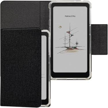 Imagem de GOVTVA Capa flip magnética destacável 2 em 1 para Onyx Boox Palma2 Pro (lançado em 2025) Capa transparente de TPU com hibernar/despertar automático, fivela de fecho magnético (tecido preto)