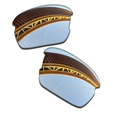 Imagem de LenzProse Lentes de reposição polarizadas de 1,5 mm para óculos de sol Oakley Flak XS OJ9005 59 mm, antiarranhões | Ajuste perfeito, Cromo prateado polarizado - 1,5 mm, 59mm