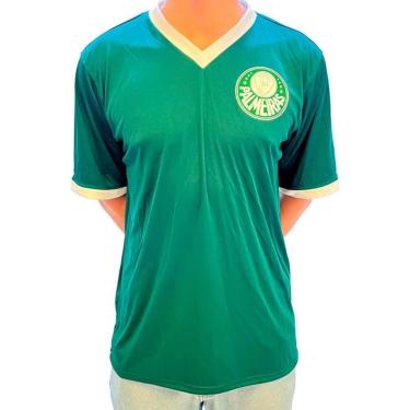 Imagem de Camiseta Palmeiras Gola V Lisa Masculino - Verde e Branco-Masculino