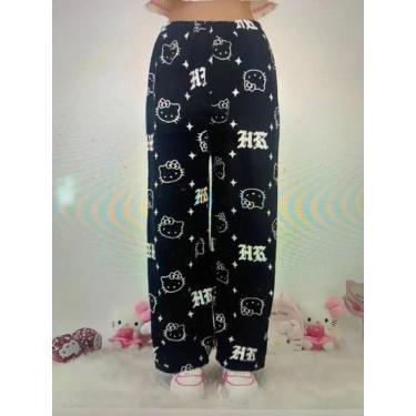 Imagem de Pijamas De Flanela Hello Kitty Para Mulheres Em Tamanho plus Para O Ha