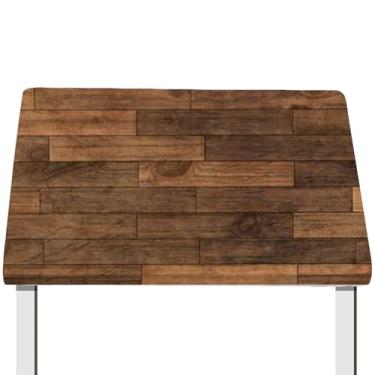 Imagem de CREATCABIN Toalha de mesa de madeira tecido de poliéster marrom grão de madeira rústica, jogo americano limpável, impermeável, tapetes para casa, cozinha, piquenique, jantar, acampamento, jardim