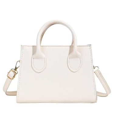 Imagem de Bolsa feminina vintage casual – Qualidade, elegante e multifuncional – Mini bolsa quadrada elegante e espaçosa, Branco, Morden