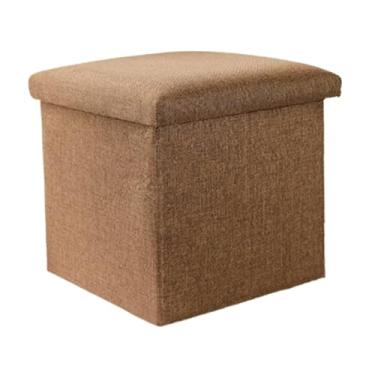 Imagem de Armários para sapatos com prateleiras para sapatos Banqueta de entrada para sapatos, banco armazenamento para casa, assento para adultos, caixa, dobrável para descanso(Camel,Pequeno)