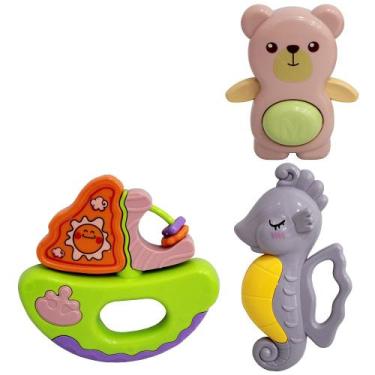 Imagem de Chocalho Baby Ursinho Marinheiro Top Kids  3 Peças