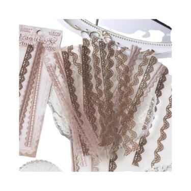Imagem de Adesivos Autoadesivos De Renda Floral Pastel 40pcs Vintage Para Scrapb