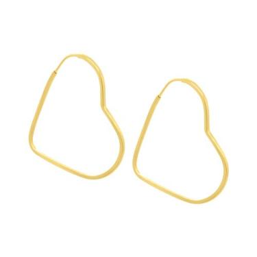 Imagem de Brinco Ouro 18k Argola Coração M-3003 - 750 Net OZ
