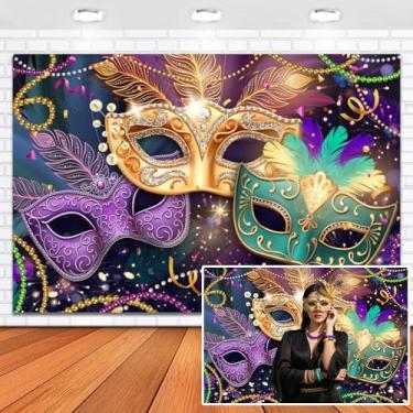 Imagem de Duluxykl Decoração de carnaval veneziano, cenário de baile de máscaras de vinil 3 x 2,4 m, fundo de fotografia de luxo, dança, baile, festa, papel de parede para estúdio de carnaval