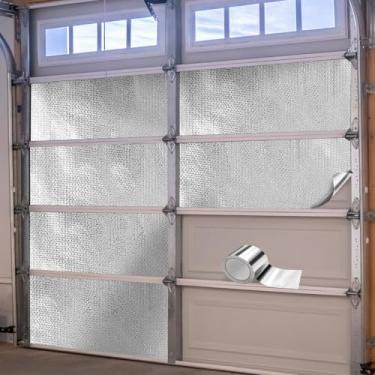 Imagem de Yaocom Kit de isolamento refletivo para porta de garagem de carro 8 peças com revestimento adesivo de proteção de fibra de vidro aluminizado escudo de isolamento térmico com fita de folha de proteção