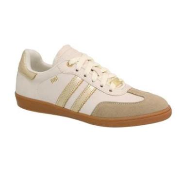Imagem de Tênis Feminino Casual Couro Emma Dourado Marina Mello-Feminino