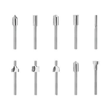 Imagem de 10 Peças De Brocas De Router HSS De Carboneto Com Haste De 1/8 Polegad