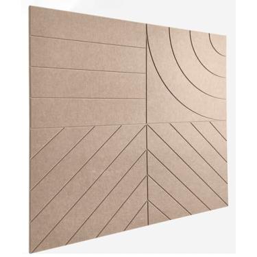 Imagem de DECORITA Painéis acústicos quadrados grandes de 55 cm, pacote com 4 - painéis de parede com absorção de som, azulejos decorativos de feltro à prova de som com redução de ruído para escritório em casa
