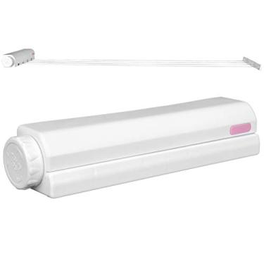 Imagem de Linha de secagem telescópica retrátil com quatro cordas acessório para interior comprimento travável capacidade carga 8k