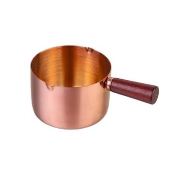 Imagem de Copo de molho para bife com alça, molho de salada de tomate, cabo de madeira, copo de molho ocidental de aço inoxidável, jarra de leite (GG)