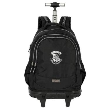 Imagem de Mochila Escolar Harry Potter Costas E Rodas Luxo - Preto - Luxcel