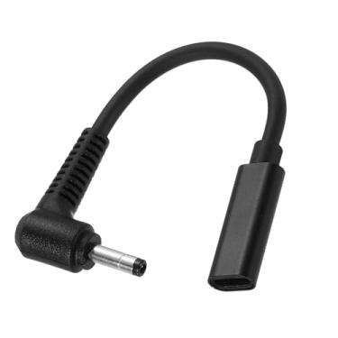 Imagem de Adaptador USB C para DC, 4,0 x 1,7 mm USB C para cabo de alimentação CC Adaptador de plugue barril para telefone laptop