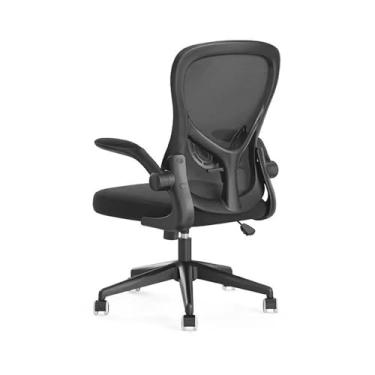 Imagem de Cadeira ajustável simples para computador doméstico escritório escritório confortável encosto ergonômico poltrona de mesa (preta)
