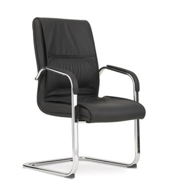 Imagem de KHUTRW3D Cadeira clássica de couro PU para escritório doméstico para recepção, escritório, reunião, sala de espera, escritório, casa, com descanso de braço, cadeira de trabalho (preto)