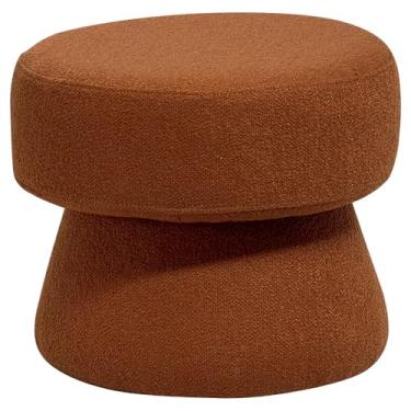 Imagem de Puff Redondo Orgânico Quarto Infantil Laura D02 Bouclê Terracota B-125 - Lyam Decor