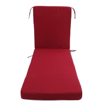 Imagem de Aramox Almofada para Espreguiçadeira, Espuma de Alta Densidade Com Tecido de Poliéster de Secagem Rápida e Capa Removível de Design Com Zíper e Gravatas para Pátio Externo, Piscina de (Borgonha)
