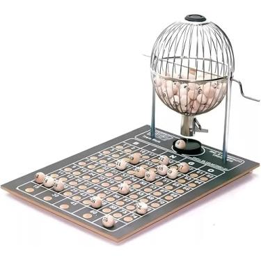 Imagem de Jogo de Bingo Bolas de 01 a 75 Profissional Globo Cromado N3