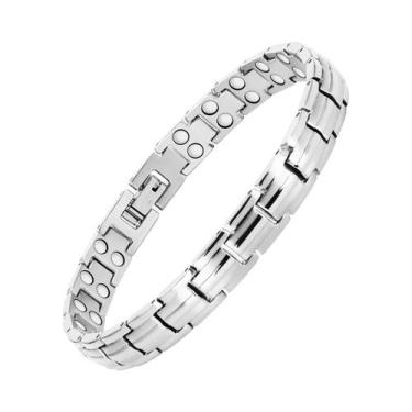 Imagem de Pulseira Magnética De Aço De Titânio Para Mulheres E Homens, Ímãs De N
