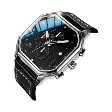 Imagem de Relógio Masculino Quadrado À Prova d'Água Com Cronógrafo, Pulseira De 