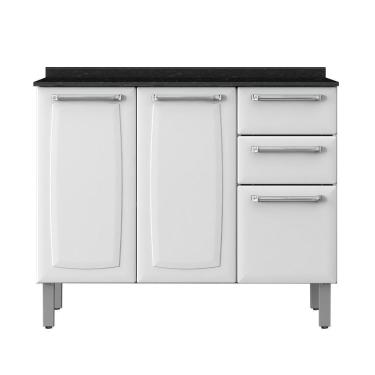 Imagem de Balcão De Cozinha Com Tampo 3 Portas 2 Gavetas Luce - Itatiaia