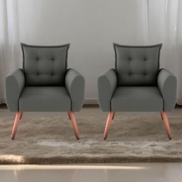 Imagem de Jogo De Poltronas Decorativas Park Suede Cinza