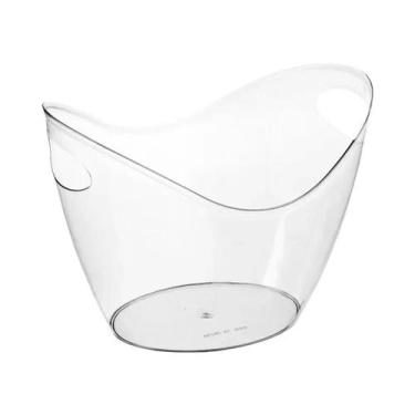 Imagem de Balde De Gelo Transparente Grande De 4L Com Alça Para Vinho, Champanhe